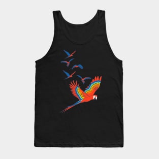 Scarlet Macaw in Flight Tank Top